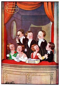 PUBBLICITA' 1928 CIOCCOLATO FERNANDO LOMBARDI MACCHI MI TEATRO CHOCOLATE BONATTI - Foto 1 di 1