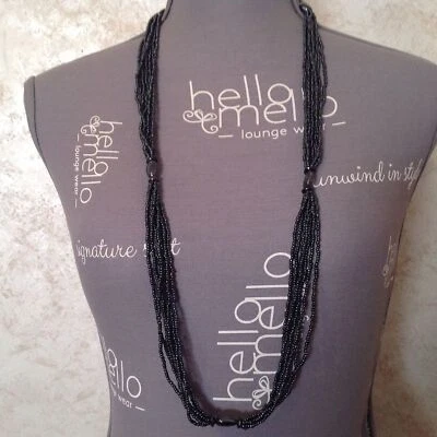 Collar Forever 21 azul oscuro con cuentas multihilo 37" Foto 1 de 2