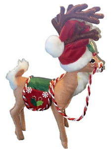 Annalee 14" Weihnachten Rentier Weihnachtsmütze Zuckerstange Schabracke - Bild 1 von 4