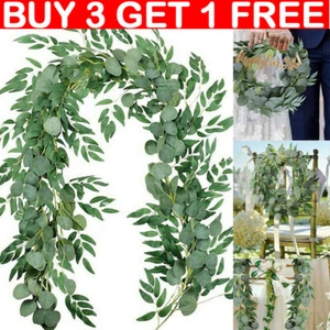 200CM Artificial Eucalyptus Garland Hanging Flower Rattan Wedding Home Decors UK - Picture 1 of 12