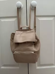 Reduced To Sell! Oroton Nude Beige( Musky Pink) Leather Backpack Cost $500 - Picture 1 of 10