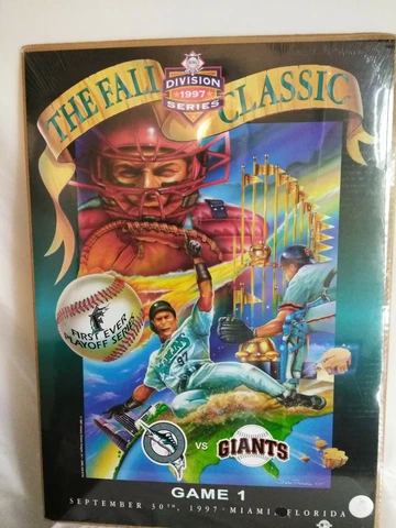 Vintage 1997 Florida Marlins vs Giants World Series Game 1 Poster Cover