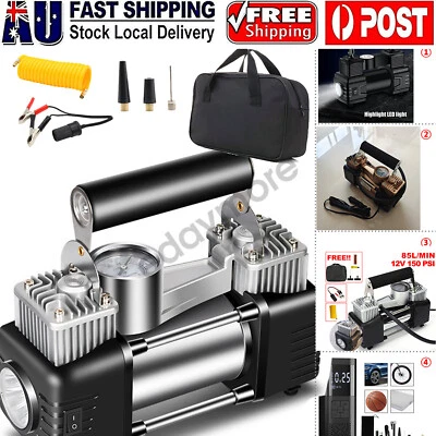 Car Air Compressor 12V 4WD Portable Tyre Inflator Deflator Truck Pump 150PSI - image 1 of 4