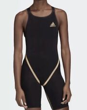 adidas Ek1326 Adizero Women's Sz 24 XX FS Black Gold Competition Swimsuit
