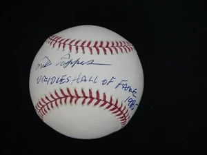 MILT PAPPAS SIGNED OMLB BASEBALL INSCRIBED "ORIOLES HALL OF FAMER 1985" - Picture 1 of 2