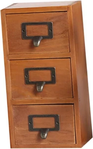 Wooden Desktop Storage Box with Drawer for Office & Home Organization - Picture 1 of 8