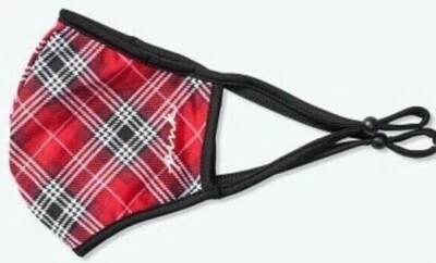 VICTORIAS SECRET ROSA REUTILIZABLE TELA LAVABLE MÁSCARA FACIAL ROJO CUADROS NUEVO SELLADO Foto 1 de 2