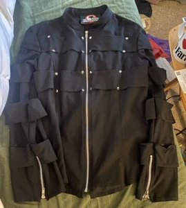 Vintage Lip Service Black Jacket Men’s Emo Goth Punk Size Small Perfect - Picture 1 of 6