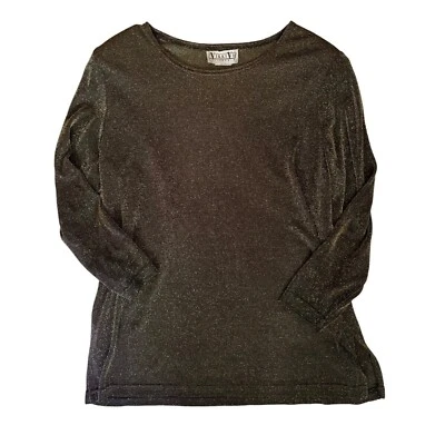 De Colección Vikki Vi 16 16W Metálico Dorado Túnica Top Tejido Elastizado Camisa Vacaciones XL 2X Foto 1 de 4