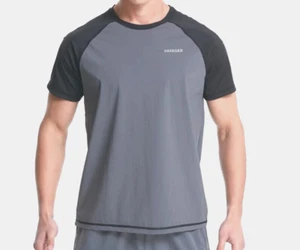 VAYAGER Men's Swim Shirt Sz XXL Short Sleeves Rash Guard UPF 50+ Quick Dry NWT - Picture 1 of 13