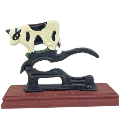 Cow Holstein Nutcracker Cast Iron Farmhouse Country Cottage Décor Farm Animal - Image 1 of 4