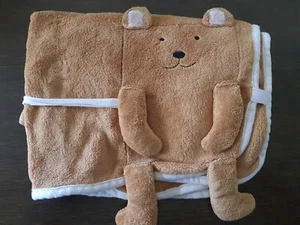 Vintage 2008 North American Bear Co Tan Brown Roll up Lovey Blanket cream trim - Picture 1 of 6