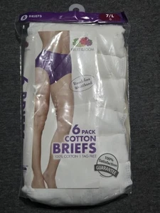 Fruit of the Loom Damen 6er Pack weiß Baumwolle Slip Höschen Gr. 7/L Pants Gr. 12-14 - Bild 1 von 4