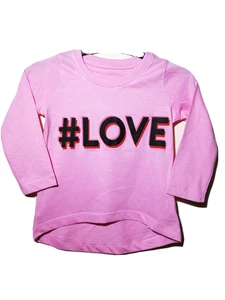 Langarm T-Shirt Oberteil Rosa Pullover Love Print TV Mania Alter 2 Jahre 92 cm - Bild 1 von 11