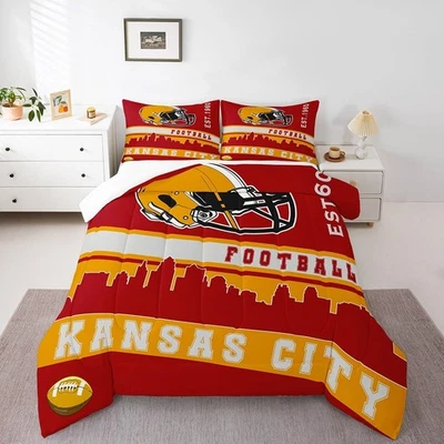 Juego de edredón de fútbol Queen Football Fans ropa de cama para fútbol ciudad ropa de cama... Foto 1 de 4