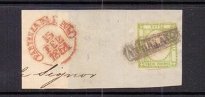ITALIA - PROVINCIAS NAPOLITANAS 1861 1/2g. USADO EN PIEZA - Imagen 1 de 2