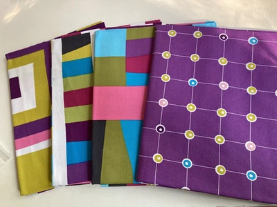 Tecido acolchoado Cythnia Frenette D #12808 meados do século moderno roxo/cal, 4 jardas - Imagem 1 de 3