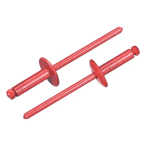 50Pcs 5/32"x1/2" Large Flange Head Blind Rivets, Zinc-Plated Carbon Steel, Red - Imagen 1 de 8