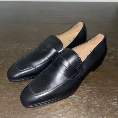 Новый HUGO BOSS черный кожаный платье Penny мокасины мужские туфли Sz 10, - Изображение 1 из 4