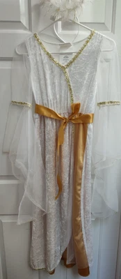 Disfraz de Ángel Niño Talla XL Blanco y Dorado Vestido Largo Faja Alas Halo Foto 1 de 4