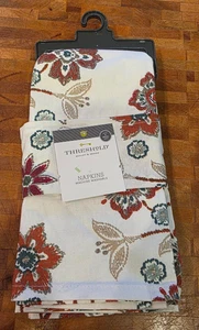 4 Ct Threshold Napkins Floral Print Cotton 20 x 20  New w/ Tags - Picture 1 of 6