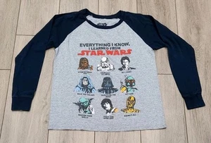 Star Wars Graphic Longsleeve TShirt Youth Medium Vedar Solo Chewy Yoda - Picture 1 of 4