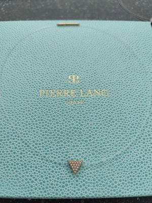 zarte durchsichtige Halskette mit goldenem Anhänger 13 cm von Pierre Lang - Bild 1 von 4