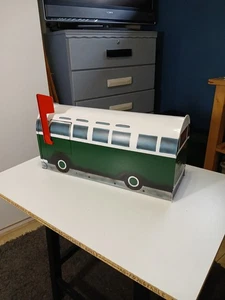 VW Bus Art Mailbox Forest Green/White #18.        - Picture 1 of 4