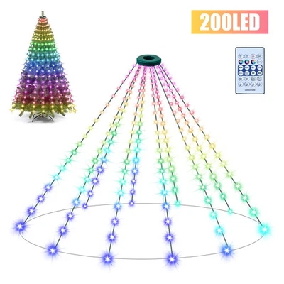 200/400LED Christmas Tree Waterfall Lights Fairy String Outdoor Waterproof Decor - Image 1 of 4