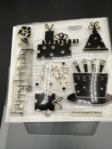 CTMH Close To My Heart Acrylix Acrylic Cling Stamps D1012 Confetti And Favors - Picture 1 of 4