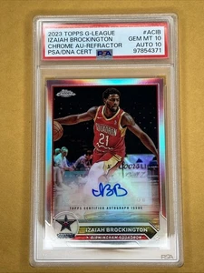 2023-24 TOPPS CHROME G-LEAGUE Izaiah Brockington REFRACTOR PSA 10 AUTO 10 - Picture 1 of 2