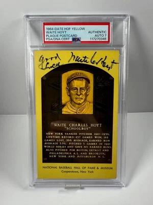 SIGNED - 1964 Hall of Fame Yellow Waite Hoyt - PSA 7 - AUTOGRAPH AUTO AU - Image 1 of 2
