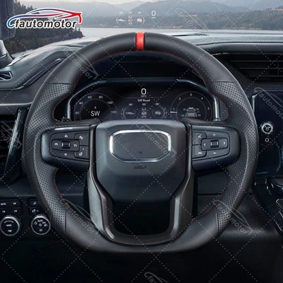 Volante de cuero completo para GMC SIERRA 1500 2500 3500 2020-2025 con calefacción Foto 1 de 4