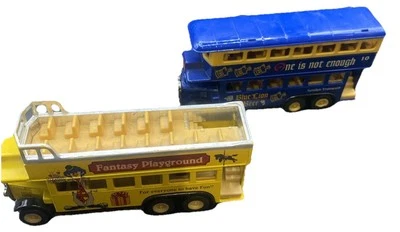 Die-Cast Double Decker Buses Set of 2 Blue Lion Beer & Fantasy Playground - Image 1 of 4