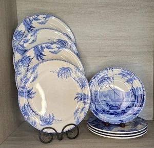 8 Piece Pottery Barn Sophia Chinoiserie Dinner And Salad Plates  - Picture 1 of 9