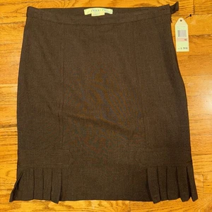NWT Studio M Womens Skirt Size 10 Pleated Career Chocolate Brown Y2K - Picture 1 of 6