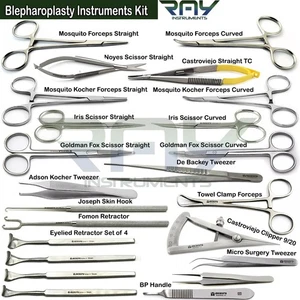 Chirurgische Blepharoplastik Instrumente Augenlidretraktor Augenchirurgie Kit - Bild 1 von 21