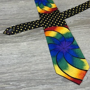 VINTAGE Rush Limbaugh No Boundaries Krawatte Herren Seide Regenbogen Abstrakt USA 90er - Bild 1 von 10