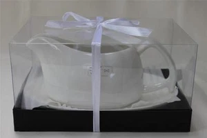 TANNEX "WHITE TIE" GRAVY BOAT AND SAUCER - WHITE - Picture 1 of 1