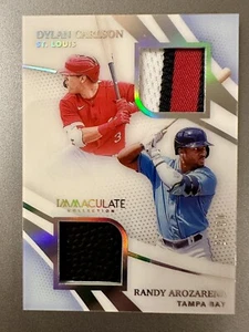 2021 Panini Immaculate RC Dylan Carlson/Randy Arozarena 06/15 Dual Patch/Glove - Picture 1 of 2