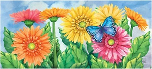 Sassafras Gerbera Daisies Interchangeable Entrance Doormat | Indoor and Outdoor - Picture 1 of 12