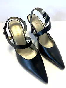 NUEVO Unisa Pannda Correa al Tobillo Punta Punta Cuero Tacones Zapatos Negro Talla 8.5M - Imagen 1 de 7
