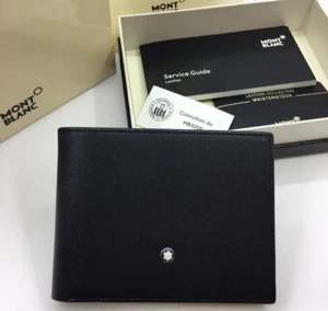 NUEVO 14548 MontBlanc Hombre Meisterstuck Cartera de Cuero 6CC Negro - Imagen 1 de 5