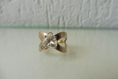 Bellissimo Anello Vecchio In Argento 925 Con Pietra Smerigliata A Forma Di Cuore - Immagine 1 di 4