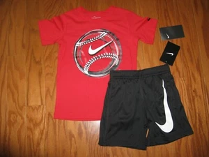 Nike 2 Piece T-Shirt & Shorts Outfit Set Boys Size 4/ 5/ 6/ 7 NWT - Picture 1 of 11