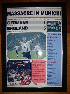 Germany 1 England 5 - 2001 World Cup qualifier - framed print - Picture 1 of 2