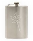 Summer Pin Wheel Etched Hip Flask 8oz