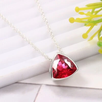 AAA Naturale Mozambico Rosso Rubino 925 Pendente Argento Fidanzamento Natale - Immagine 1 di 4