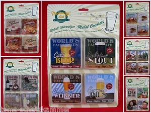 Metall-Untersetzer Set 4-tlg. diverse Motive Nostalgic Art Retro Vintage Werbung - Bild 1 von 7