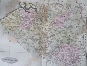 Belgium Low Countries Brussels Antwerp 1801 scarce Oliver & Boyd hand color map - Picture 1 of 4